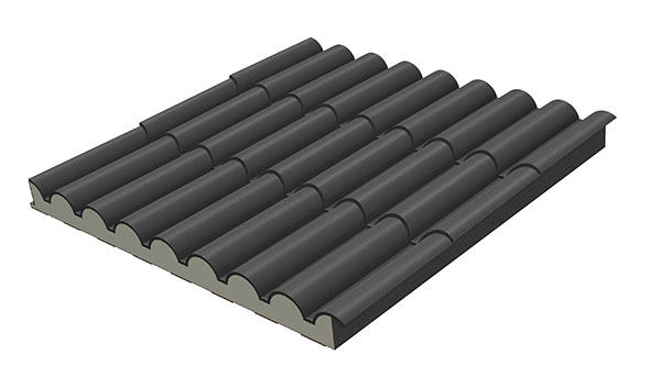 Paneles Sándwich TEJA NEGRO 9011 en Valencia para cubiertas.